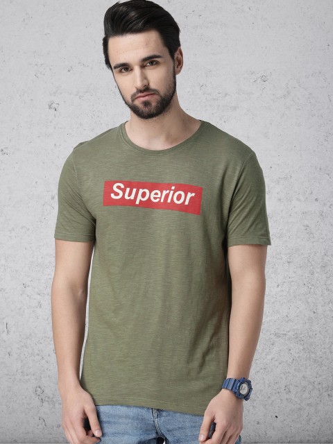 

Ecko Unltd Men Olive Green Printed Round Neck T-shirt