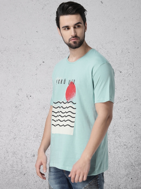

Ecko Unltd Men Blue Slim Fit Printed Round Neck T-shirt