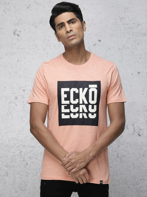 

Ecko Unltd Men Pink Printed Round Neck T-shirt