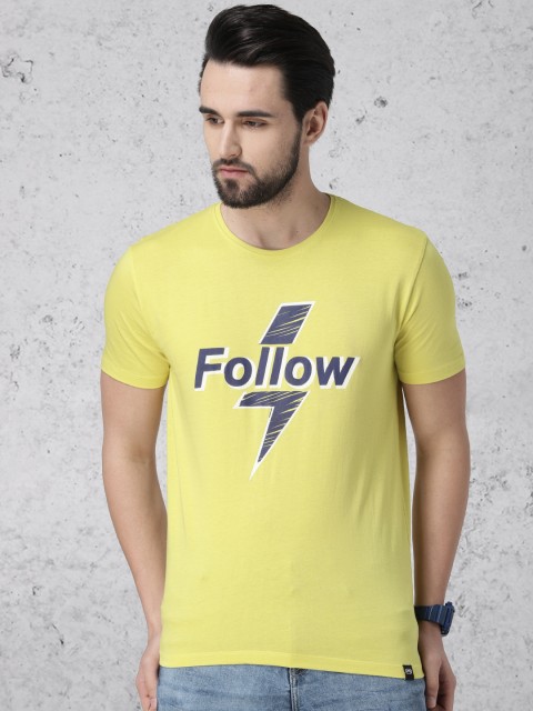 

Ecko Unltd Men Lime Green Printed Round Neck T-shirt, Yellow