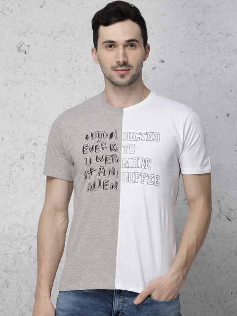 

Ecko Unltd Men Grey & White Printed Round Neck T-shirt