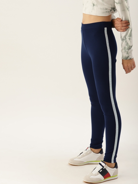 

United Colors of Benetton Women Navy Blue Solid Leggings