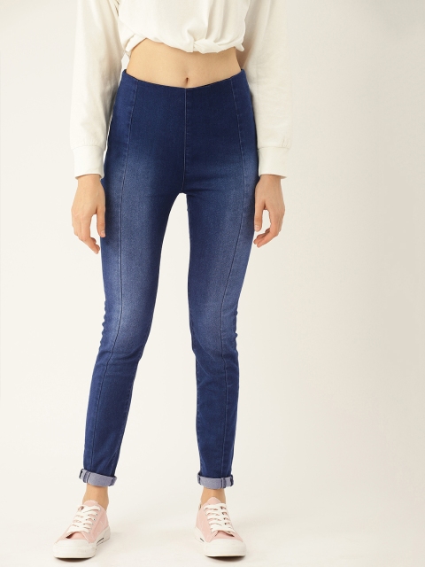 United Colors of Benetton Women Blue Regular Fit Solid Jeggings