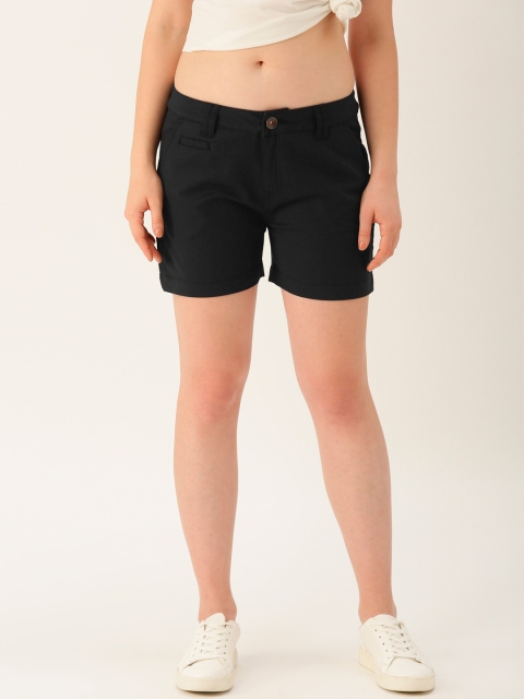 

United Colors of Benetton Women Black Solid Shorts
