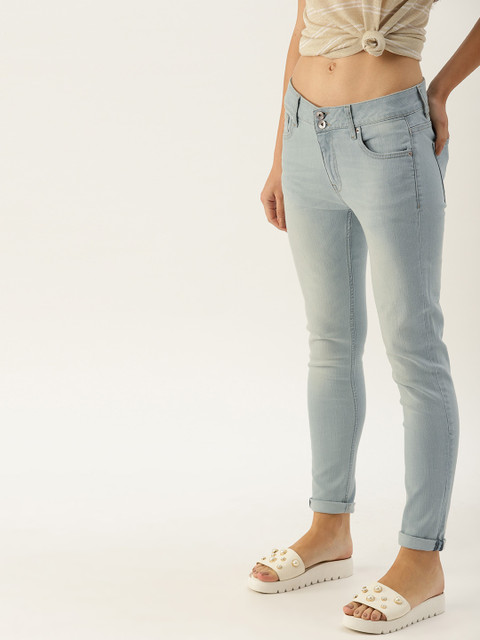 

United Colors of Benetton Women Blue Skinny Fit Mid-Rise Clean Look Stretchable Jeans