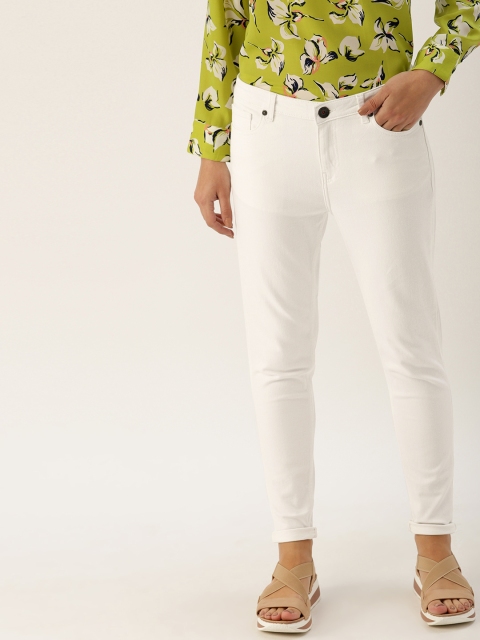 

United Colors of Benetton Women White Skinny Fit Mid-Rise Clean Look Stretchable Jeans
