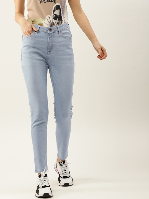 

United Colors of Benetton Women Blue Skinny Fit Mid-Rise Stretchable Cropped Jeans