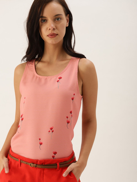 

United Colors of Benetton Women Peach-Coloured Printed Top