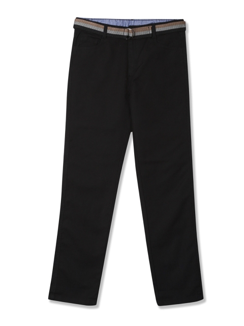 

Cherokee Boys Black Regular Fit Solid Regular Trousers