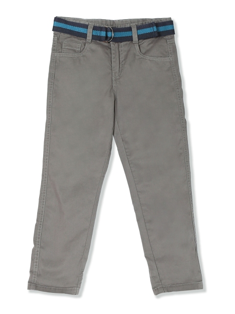

Cherokee Boys Grey Regular Fit Solid Regular Trousers