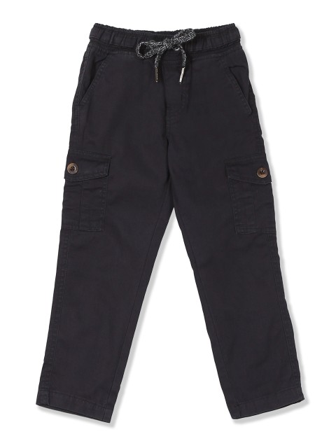 

Cherokee Boys Beige Regular Fit Solid Cargos