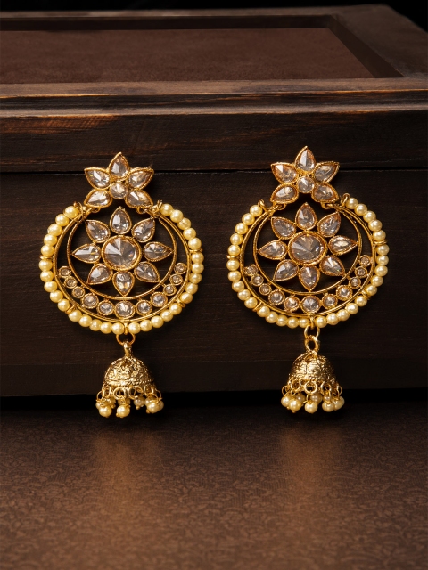 

Rubans Gold-Toned Classic Jhumkas