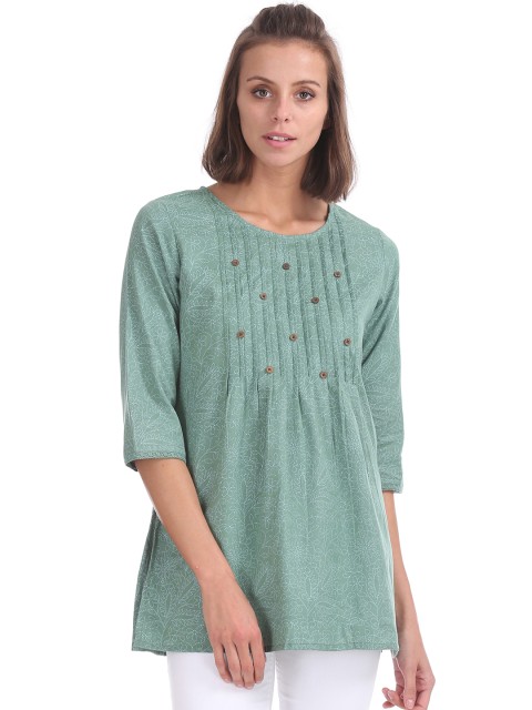 

Bronz Green Printed Tunic