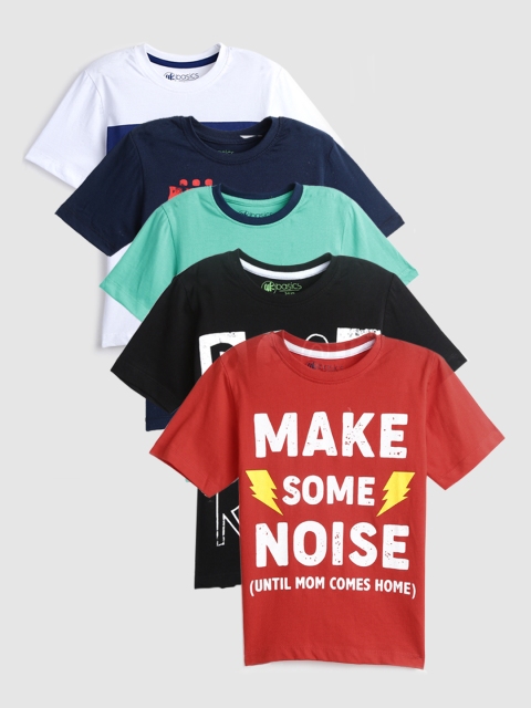 

YK Basics Boys Pack of 5 Printed T-Shirts, Red