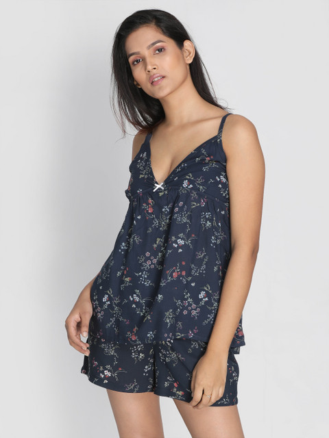 

Clt.s Women Navy Blue Printed Night Suit L150