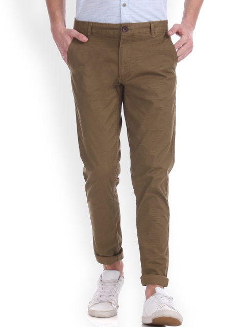 

Cherokee Men Brown Slim Fit Printed Regular Trousers