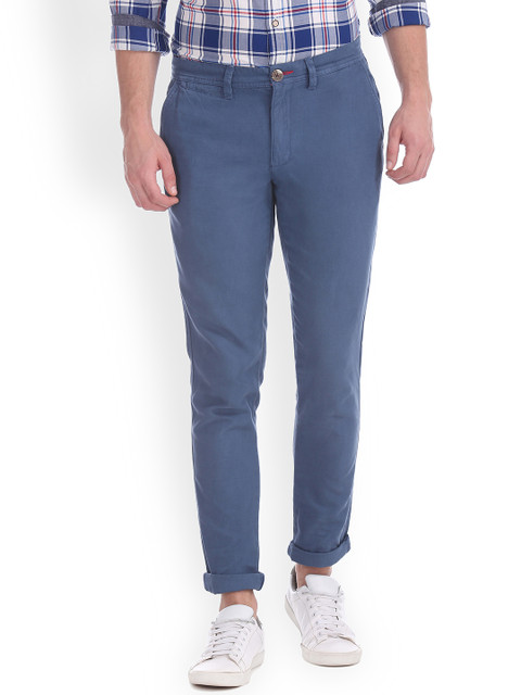 

Cherokee Men Blue Slim Fit Solid Regular Trousers