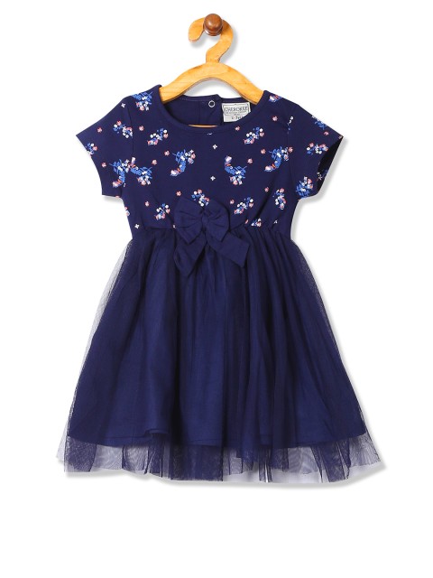

Cherokee Girls Blue Printed Fit and Flare Dress