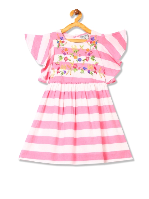 

Cherokee Girls Pink & White Striped Fit and Flare Dress