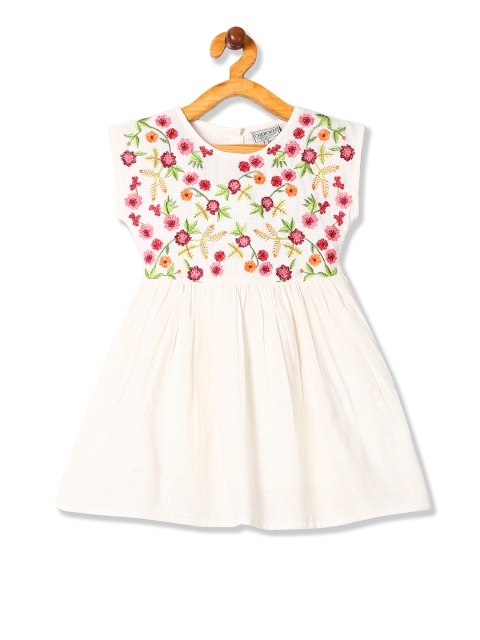 

Cherokee Girls White Embroidered Fit and Flare Dress