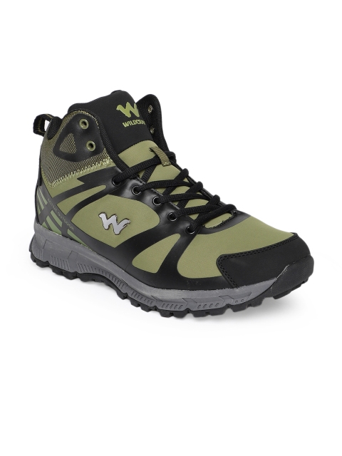 

Wildcraft Men Olive Green Solid Synthetic Mid-Top Trekking Shoes