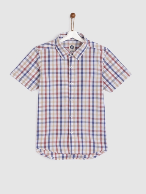 

YK Boys Multicoloured Regular Fit Checked Casual Shirt, Multi