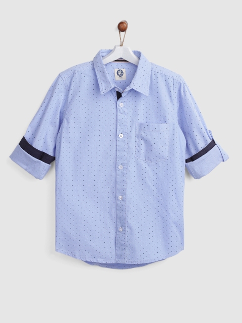 

YK Boys Blue Regular Fit Printed Casual Shirt