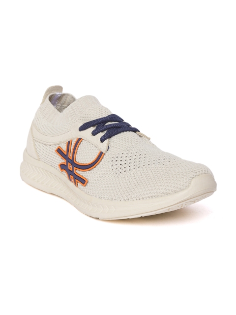

United Colors of Benetton Men Beige Woven Design Sneakers