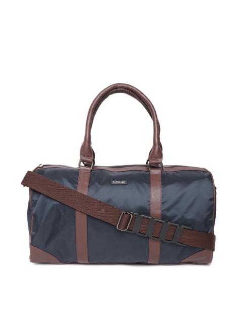 

BAD HABIT Unisex Navy Blue & Brown Solid Gym Duffel Bag