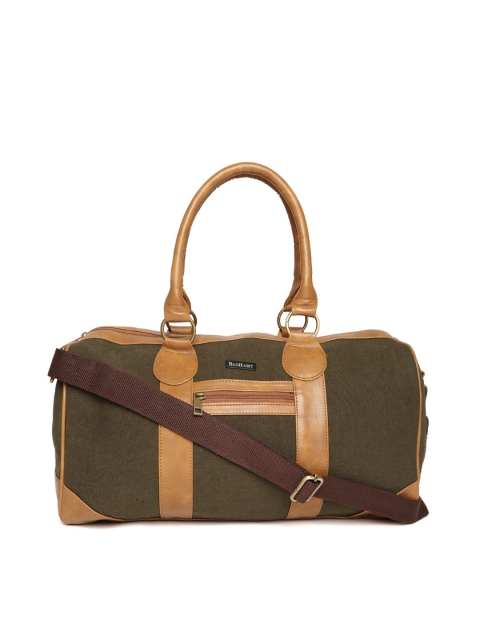 

BAD HABIT Unisex Olive Green & Brown Duffel Bag