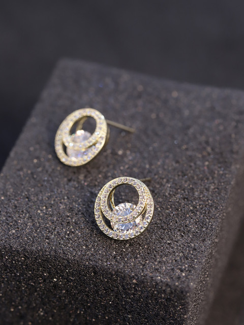 

Carlton London Gold-Plated CZ-Studded Studs
