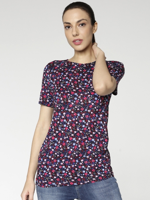 

ONLY Women Black & Blie Printed Top