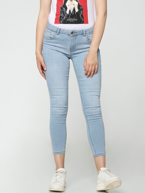

ONLY Women Blue Daisy Pushup Skinny Fit Low-Rise Clean Look Stretchable Jeans