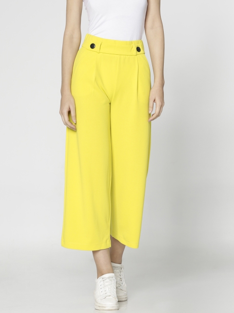 

ONLY Women Fluorescent Green Straight Fit Solid Parallel Trousers