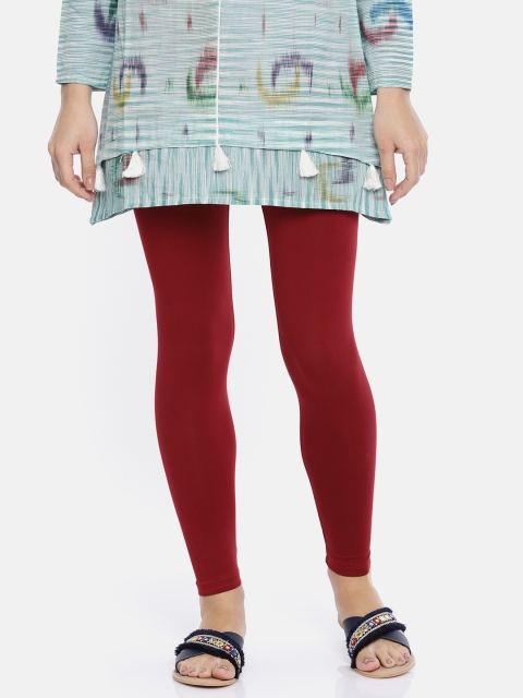 

Melange by Lifestyle Women Maroon Solid Leggings