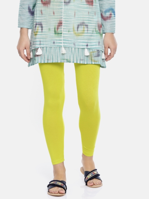 

Melange by Lifestyle Women Lime Green Solid Leggings
