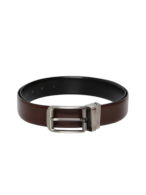 

INVICTUS Men Brown & Black Solid Leather Reversible Belt