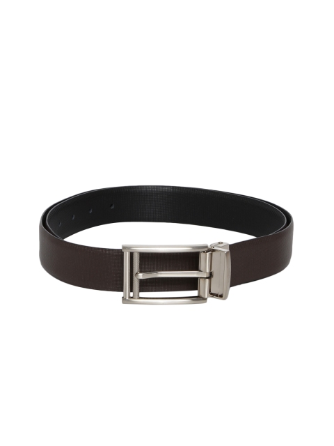 

INVICTUS Men Black & Brown Reversible Leather Textured Belt