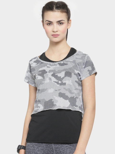 

Boston Club Women Black & Grey Camouflage Print Layered Tank Top