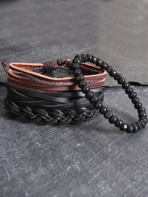 

UNKNOWN by Ayesha Men Set of 4 Bracelets, Black