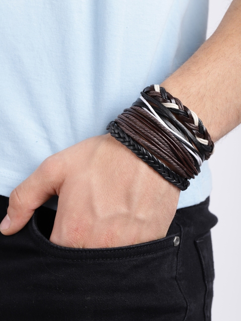 

UNKNOWN by Ayesha Men Set of 4 Bracelets, Black