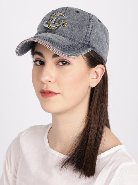 

Ayesha Men Navy Blue Solid Baseball Cap