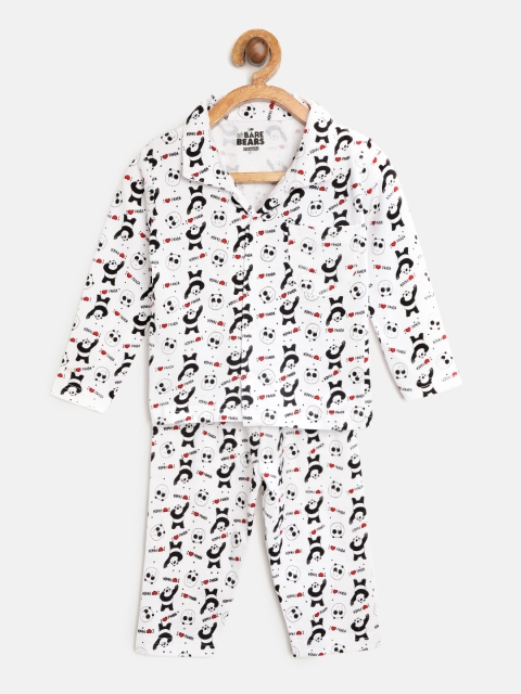 

Eteenz Boys White & Black Panda Print Night suit