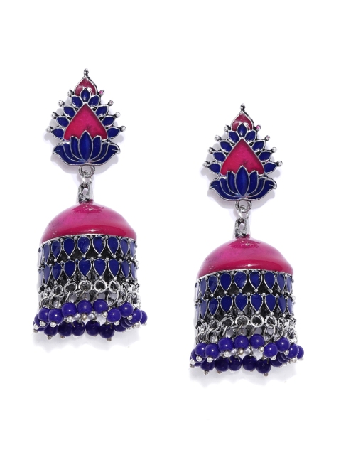 

Ayesha Pink & Purple Dome Shaped Jhumkas
