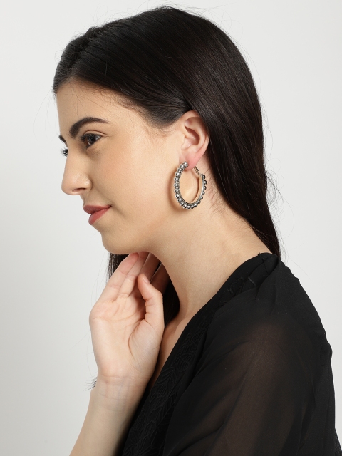 

Ayesha Silver-Toned Oversized Bubble Hoop Earrings