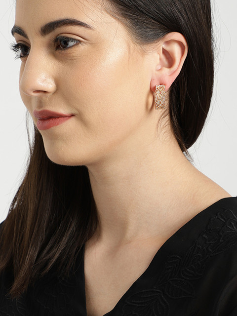 

Ayesha Gold-Toned Circular Half Hoop Earrings