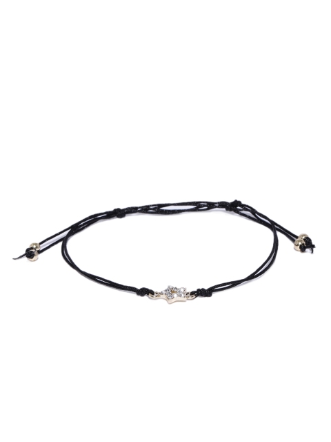 

ayesha Black Adjustable Stone-Studded Star Anklet
