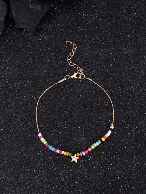 

ayesha Multicolored Beaded Anklet, Multi