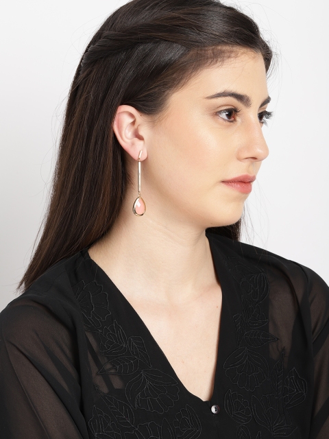 

Ayesha Gold-Toned & Orange Contemporary Drop Earrings