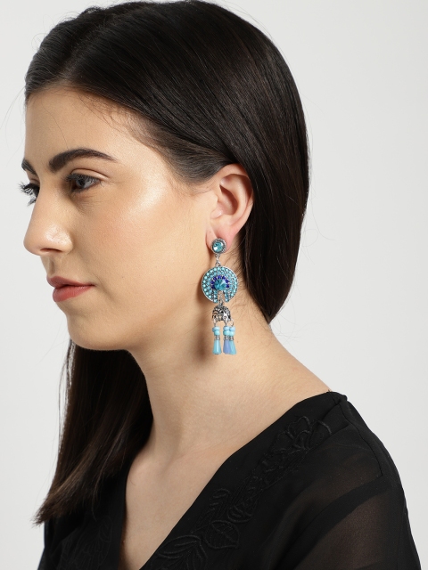 

Ayesha Blue Antique Circular Drop Earrings